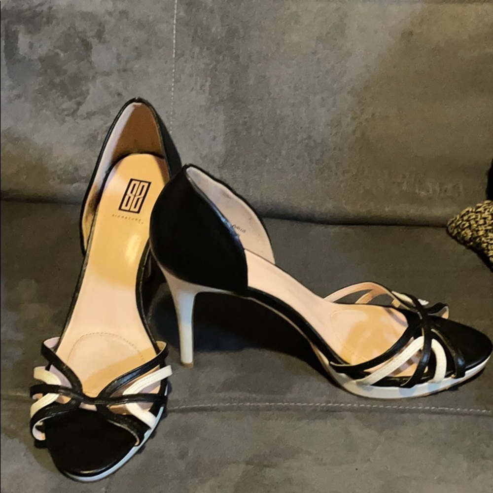 Black and white Sandals